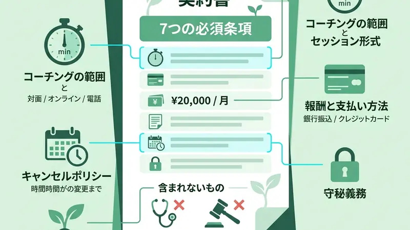 コーチング契約書に盛り込むべき7つの必須条項